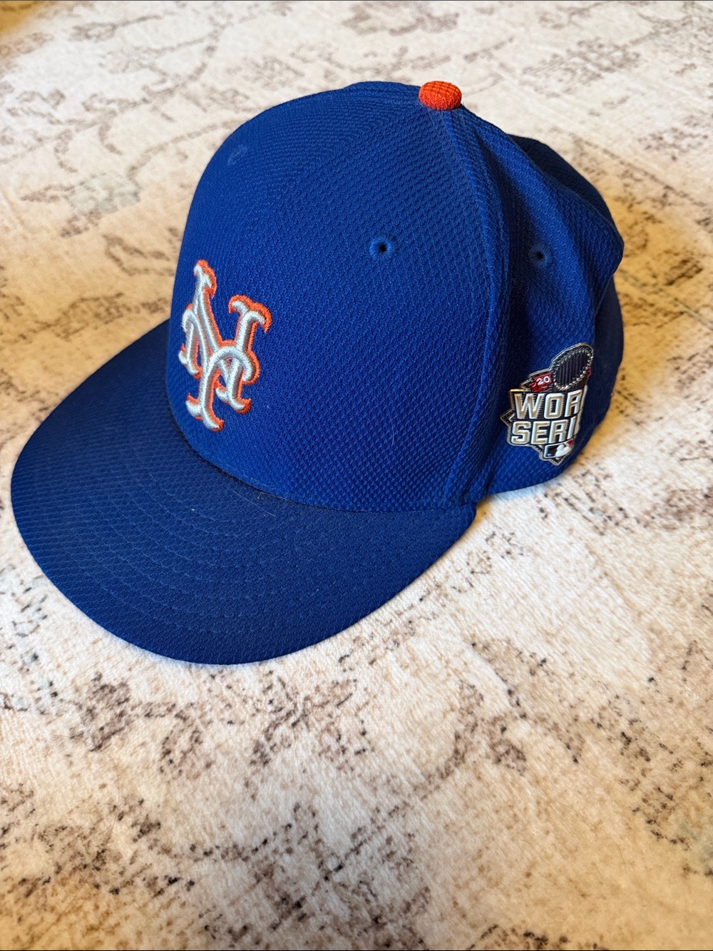New Era Royal Blue New York Mets Fitted Cap with Orange Accents